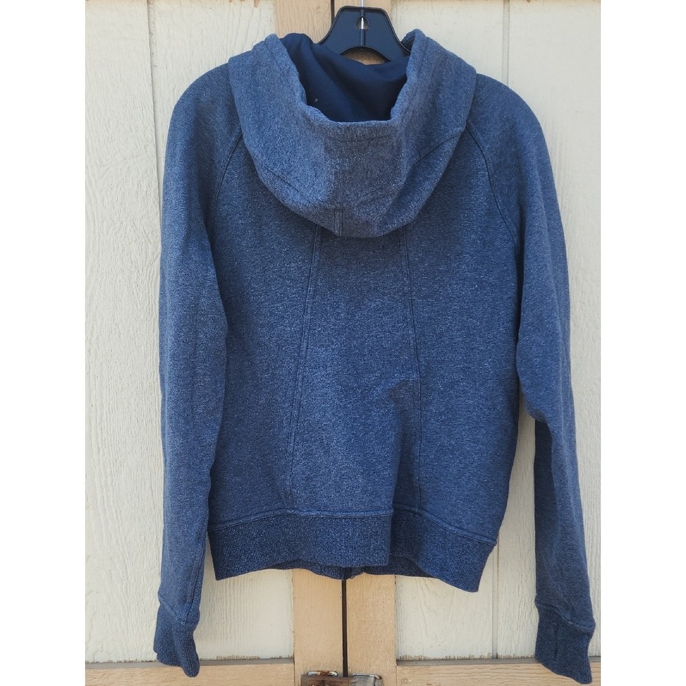 Lululemon Huddle & Hustle Hoodie Heathered Sporty Jet Blue Wash Full Zip 8 Scuba - Picture 7 of 7